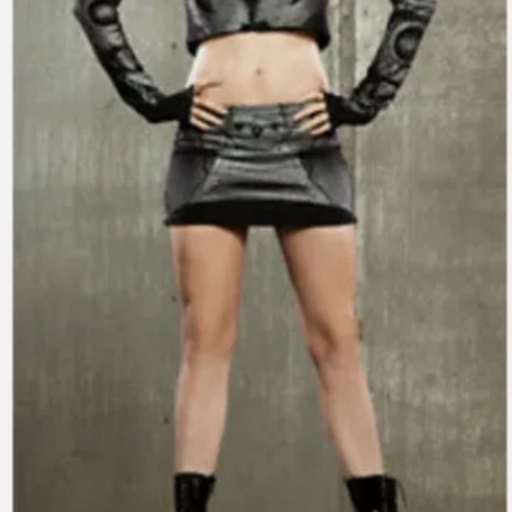 SOLD Cyber Mini Skirt Black and Gray